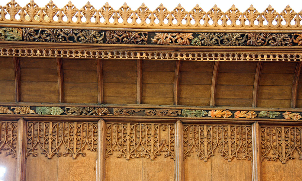 After conservation. Note the extent of original polychrome revealed