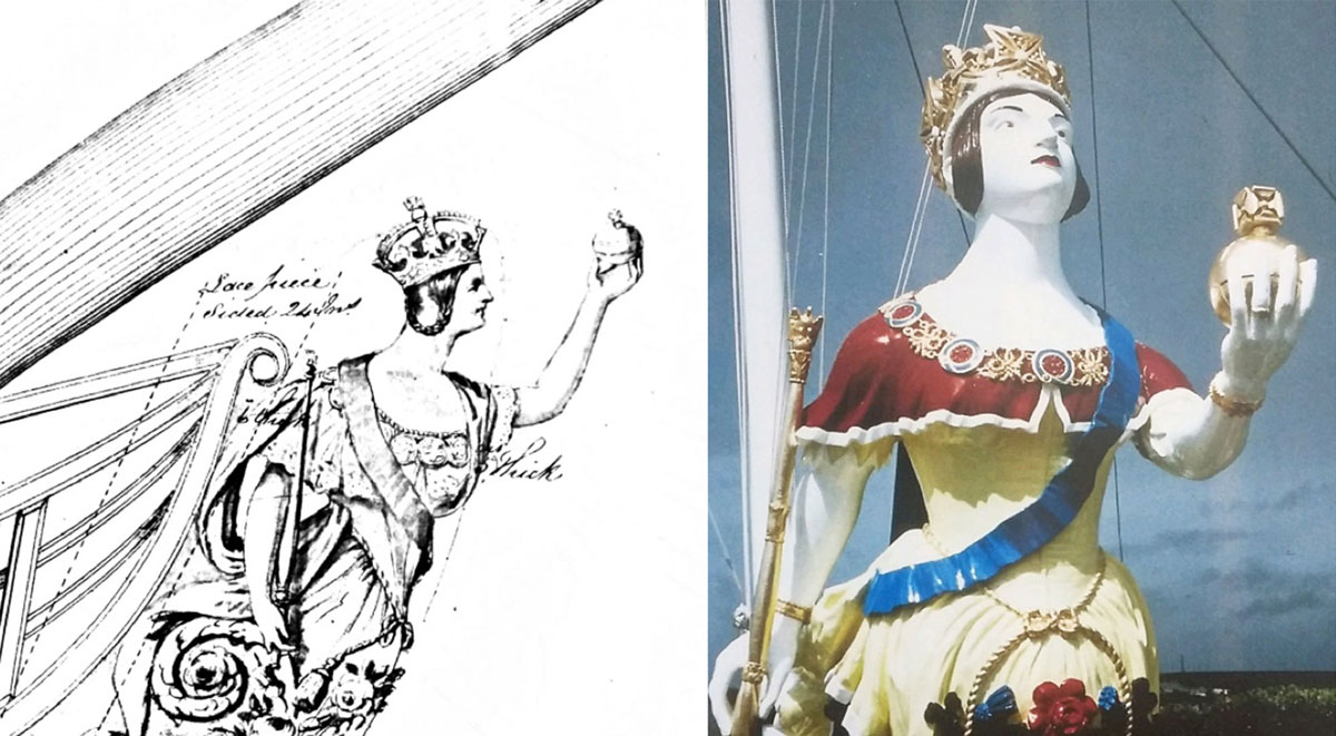 Figurehead from Royal Navy Ship HMS Windsor Castle