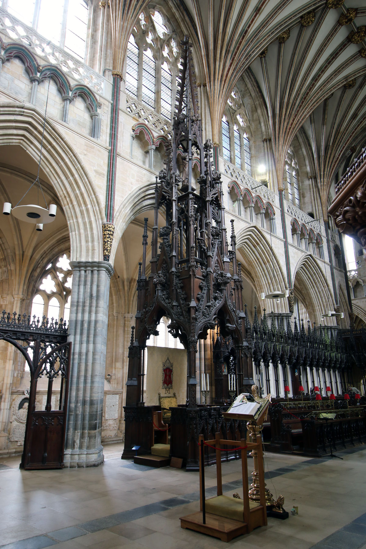 Exeter Cathedral – survey of the Bishops Throne Exeter Cathedral – survey of the Bishops Throne