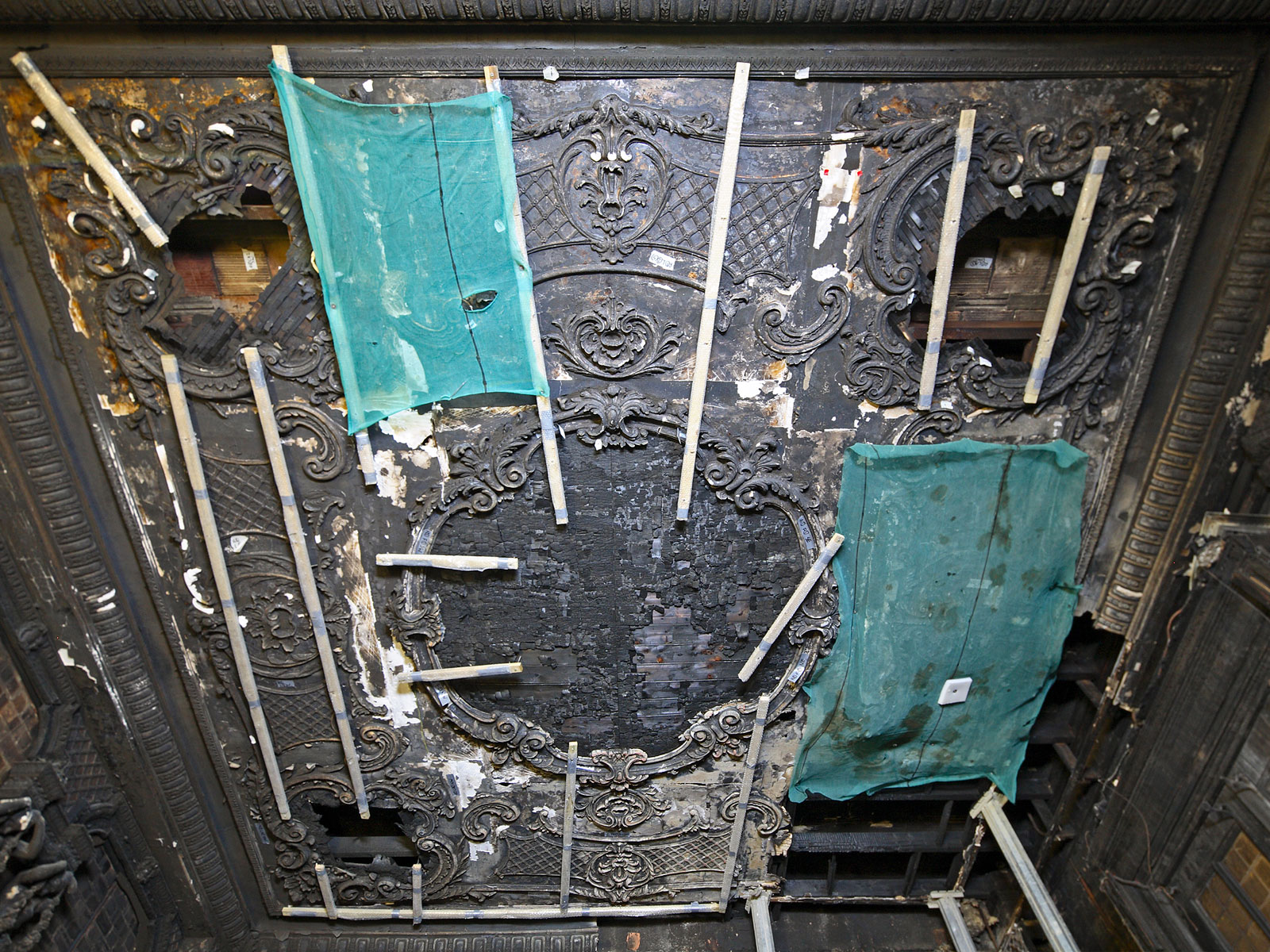 Fire damage at the The Café Royal, Piccadilly, London Fire damage at the The Café Royal, Piccadilly, London