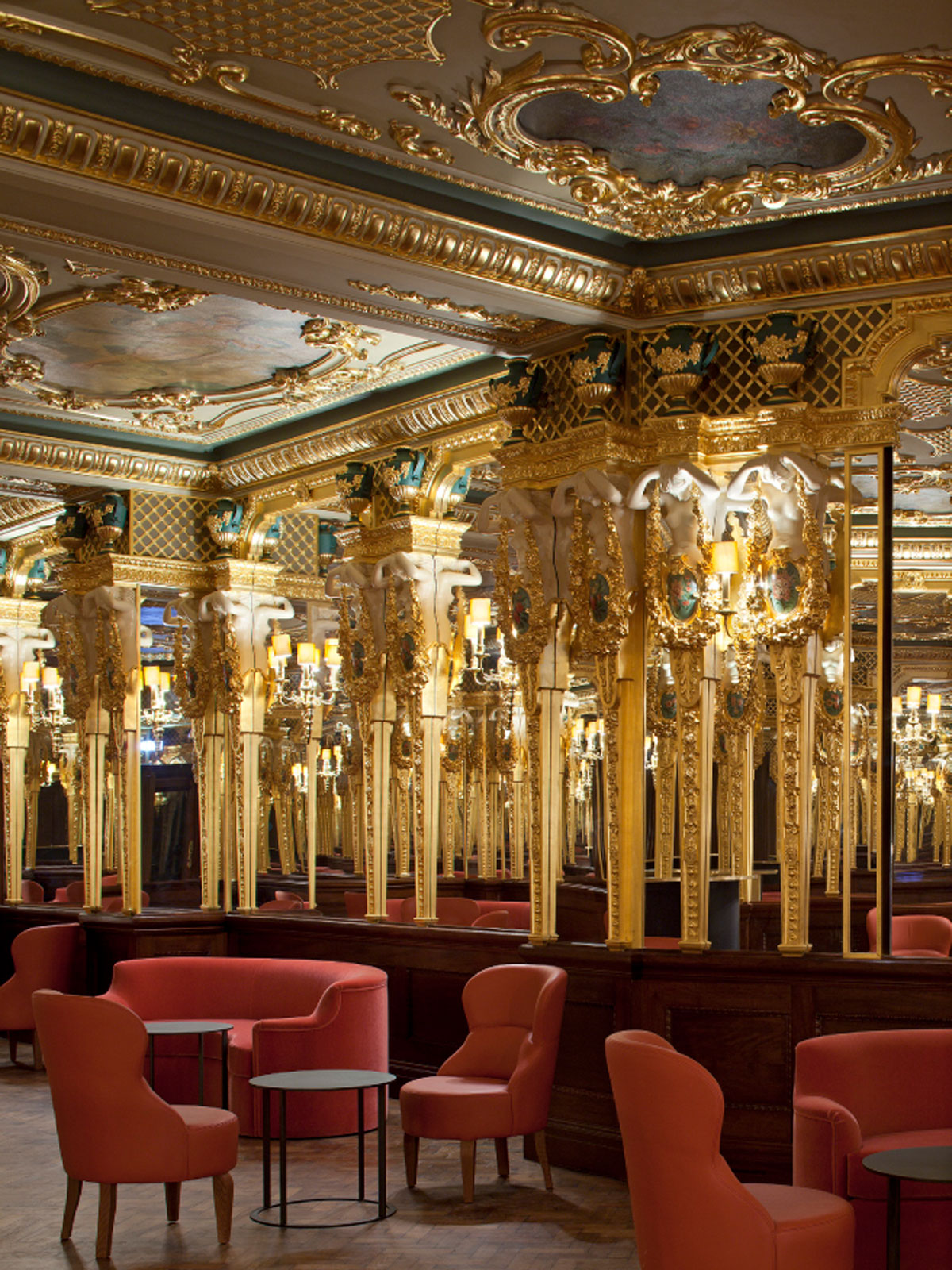 Restored work at the The Café Royal, Piccadilly, London after fire damage Restored work at the The Café Royal, Piccadilly, London after fire damage